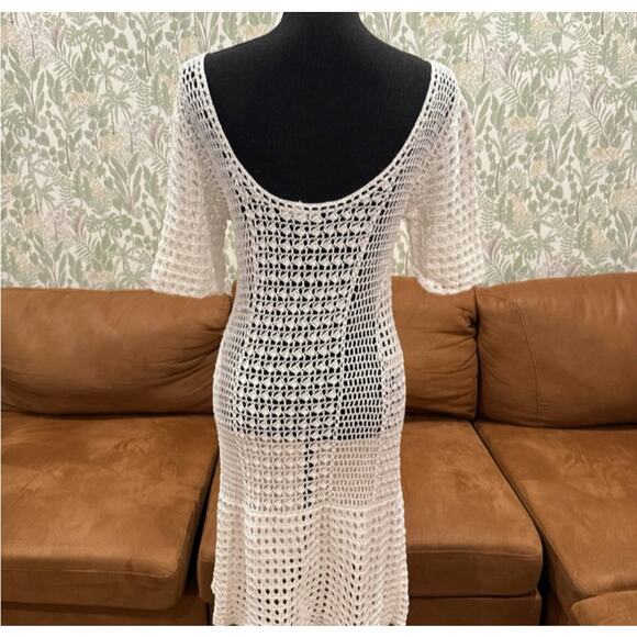 Women's Club Monaco Crochet Knit Midi Dress Size Medium - Picture 5 of 6